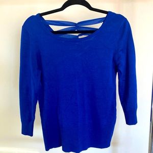 Cable & Gauge blue quarter sleeve sweater